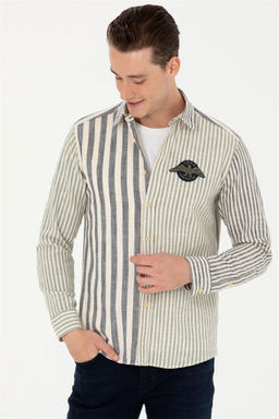 U. S. Polo Assn Мужская рубашка в полоску темно-синего цвета - U.s. polo assn фото 8