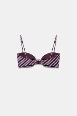 TOP BIKINI RAYAS NUDO / Azul - Zara фото 7