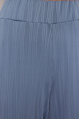 Indigo Dokulu Kumas Premium Wide Leg/Genis Paca Orme Pantolon TWOSS24PL00070 - Trendyolmilla фото 5