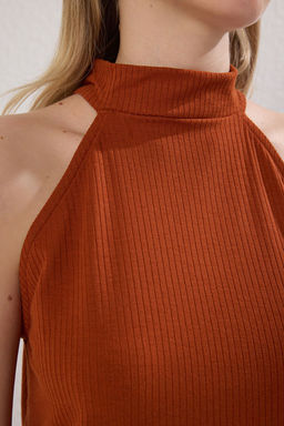 Kiremit Regular/Normal Kal?p Halter Yaka Esnek Orme Atlet TWOSS25AL00021