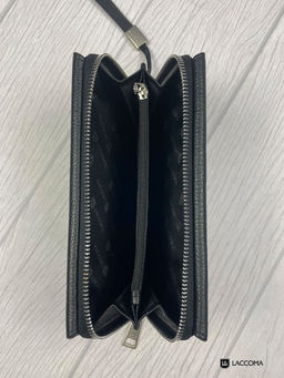 LACCOMA клатч 1-162-98-черный натуральная кожа полиэстер