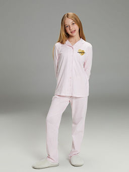 G?mlek Yaka K?z ?ocuk Pijama Tak?m?