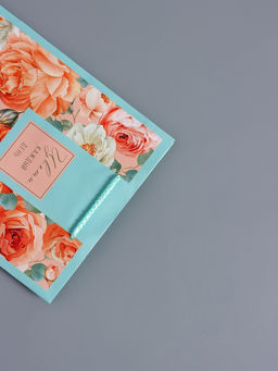 Пакет подарочный ламинированный «Цвети каждый день», бирюзовый с розовым, 18×22.3×10 см