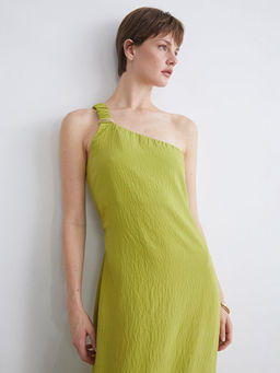 Tek Omuz Dokulu Elbise