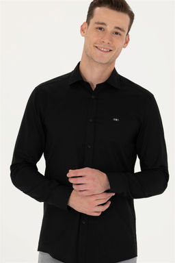Мужская черная базовая рубашка с длинным рукавом Неожиданная скидка в корзине - U.s. polo assn фото 4