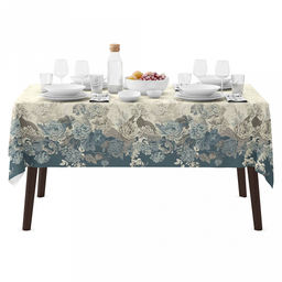 Скатерть 145х145см "Феличита", длина стола до 110см, на 4 персоны, рогожка, хлопок 171г/м2, упаковка классическая 28х41см, "Домашняя мода" (Россия)