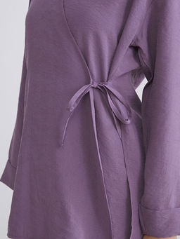 Kruvaze Yaka Modal Kar???ml? Kad?n Kimono