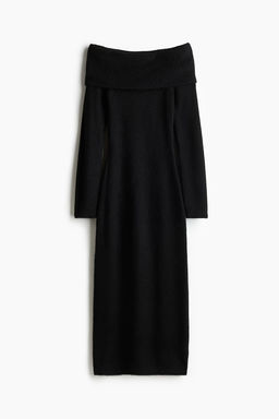 Vestido off-the-shoulder en punto fino - H&m фото 6