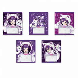 Цена за 10 шт. Тетрадь школьная ученическая ErichKrause Space Anime, 12 листов, клетка, выборочный УФ-лак c глиттером (в плёнке по 10 шт.)_MIX-PACK фото 2