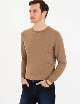 Верблюжий трикотаж приталенного кроя с круглым вырезом - Cacharel фото 3