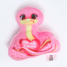 Магнит новогодний мягкий Змея, розовая - Milo toys фото 2