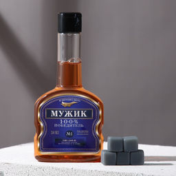 Подарочный набор косметики Мужик, гель для душа во флаконе коньяка 250 мл и мыло для рук, HARD LINE