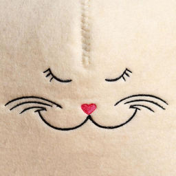 Шапка для бани и сауны, «Кошечка», полиэфир, шерсть, белая