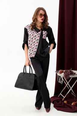 Костюм NIKVA н901-3 чёрный+ромбы бордо  фото 2