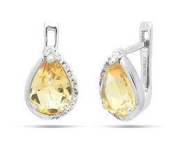 Серьги из серебра цитрин, Отрада