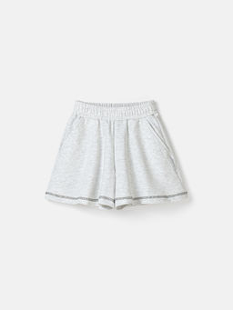 Юбка-шорты "Серый меланж" из футера 7+