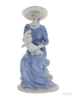 Статуэтка Дама с собакой 23 см / HP102 /уп 32/