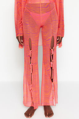 TRENDYOLMILLA Tiger Desenli Dokuma Y?rtmacl? Plaj Pantolon TBESS23PL00003 фото 5