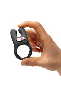 Кольцо эрекционное Fun Factory NOS с вибрацией, силикон, черное, 8 см  фото 4