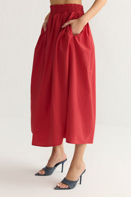 TRENDYOLMILLA Beyaz Klos Maxi Beli Lastikli Dokuma Etek TWOSS25ET00017 фото 3