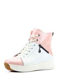 Ботинки EDART 312.omega.w.white/pink/шерсть
