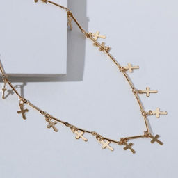 Чокер Металлика крестики, цвет золото, L=30