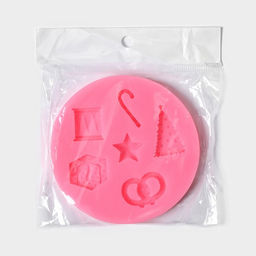 Молд для заливки Новогодние атрибуты, силикон, 10?10?1 см, розовый