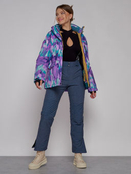 Горнолыжная куртка женская зимняя фиолетового цвета 2302-2F - Chunmai фото 6