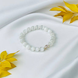 Браслет из Селенита со вставкой месяц