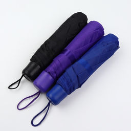 Зонт механический «Однотон», 3 сложения, 8 спиц, R=48/55 см, d=96 см, МИКС