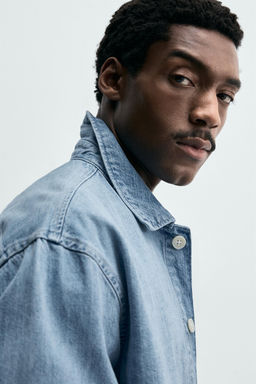 CAMISA DENIM BOXY FIT / Azul medio - Zara фото 5