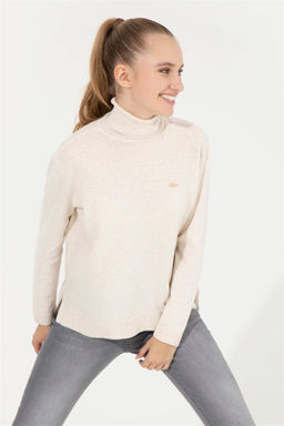 Женский базовый свитер кремового меланжевого цвета - U.s. polo assn фото 10