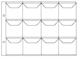 Лист на 12 монет горизонтальный