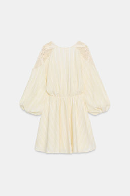 VESTIDO MINI COMBINADO CROCHET / Crudo medio - Zara фото 8