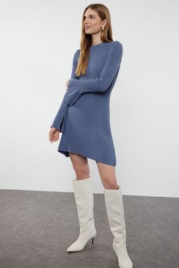 TRENDYOLMILLA Antrasit Mini Triko A-Line Formda Elbise TWOAW25EL00030  фото 2