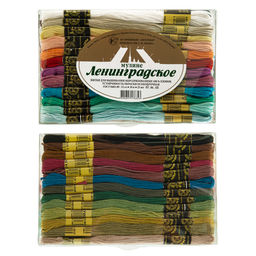 Нитки для вышивания ПНК им. Кирова мулине ассорти 100% хлопок 25 цв. x 10 м Ленинградское