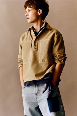 SOBRECAMISA BOTONES / tostado