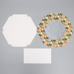 Цена за 5 шт. Коробка складная новогодняя «Хвоя, хлопок, апельсины», 23×23×4 см