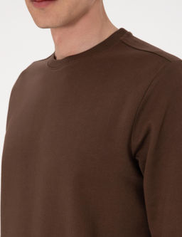 Kahverengi 2 _plik Regular Fit Bisiklet Yaka Basic Sweatshirt - Pierre cardin фото 7