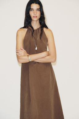 FLOWING OPEN BACK HALTERNECK DRESS - Zara фото 3
