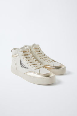 METALLIC HIGH TOP SNEAKERS - Zara фото 5