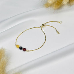 Браслет регулируемый для Скорпиона из Турмалина,Граната и Опала - Радуга самоцветов фото 2