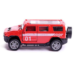 Машинка металлическая «Пожарная служба», 1:48, инерция, открываются двери, цвет красный