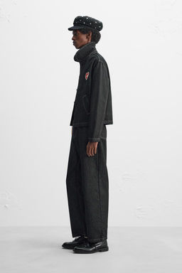 CROPPED FIT DENIM JACKET X HARRY LAMBERT - Zara фото 4