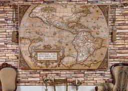 Карта сепия- гобеленовое панно