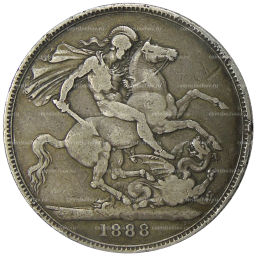 Монета 1 крона 1888 года Великобритания