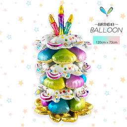 Воздушный шар фольгированный 42" «Пирамидка – цветы», под воздух