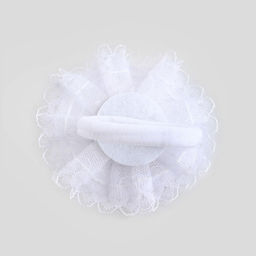 Бант для волос на резинке школьный, белый, 6.5 см, Кошечка Мари