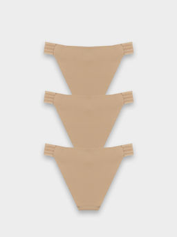 Трусы слипы женские бежевые в наборе, 3 шт - Mark formelle фото 9