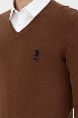 Мужской коричневый базовый свитер Неожиданная скидка в корзине - U.s. polo assn фото 7
